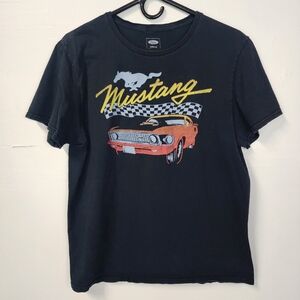 Ford Mustang T Shirt Large Black Men's Graphic Tee Short sleeve Official License